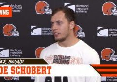 Browns player press conferences - Joe Schobert talks to media about week 12 Dolphins matchup